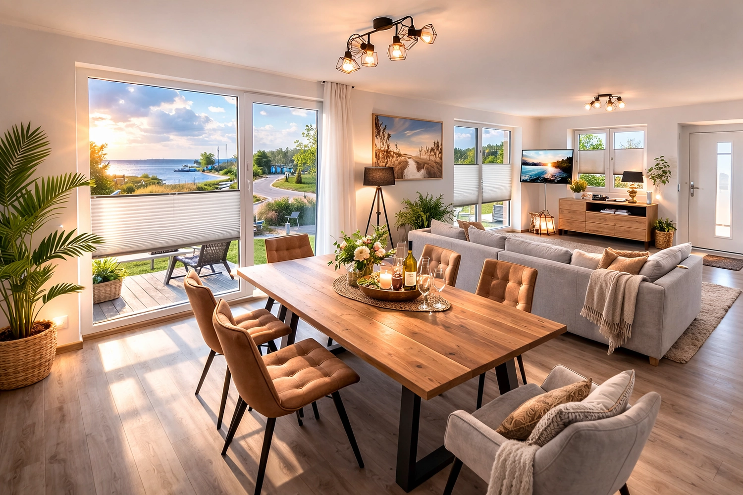Wasserblick Loddin – Ferienhaus – Wohnraum